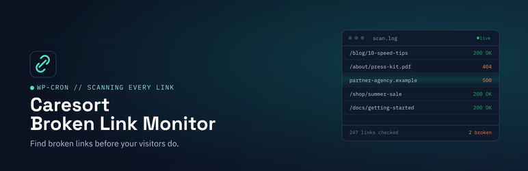 Caresort Broken Link Monitor Preview Wordpress Plugin - Rating, Reviews, Demo & Download