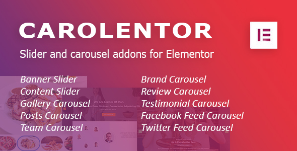 Carolentor: Advanced Slider And Carousel Addons For Elementor WordPress Plugin Preview - Rating, Reviews, Demo & Download