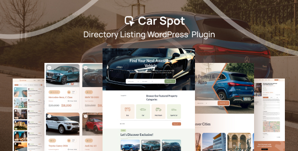 CarSpot – Car Directory Listing WordPress Plugin Preview - Rating, Reviews, Demo & Download
