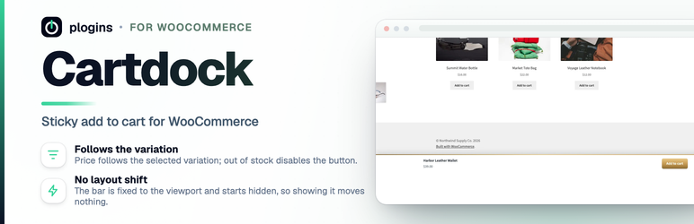 Cartdock – Sticky Add To Cart For WooCommerce Preview Wordpress Plugin - Rating, Reviews, Demo & Download
