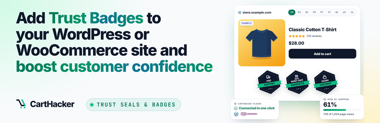 CartHacker Trust Badges & Seals Preview Wordpress Plugin - Rating, Reviews, Demo & Download