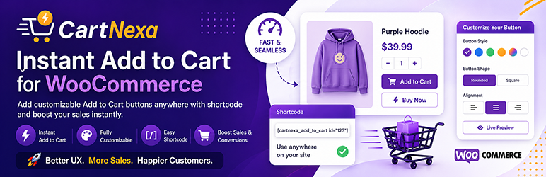 CartNexa Instant Add To Cart For WooCommerce Preview Wordpress Plugin - Rating, Reviews, Demo & Download