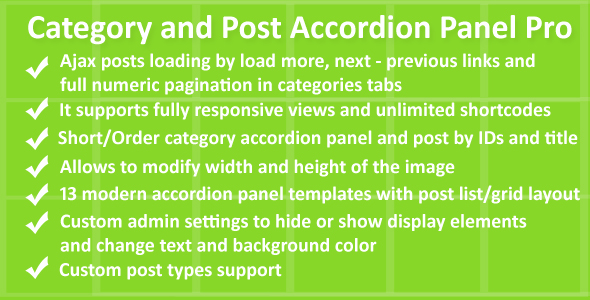 Category And Post Accordion Panel Pro Preview Wordpress Plugin - Rating, Reviews, Demo & Download