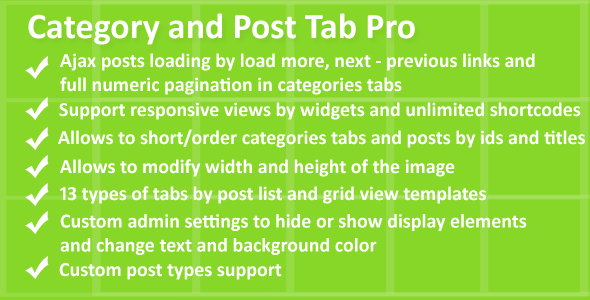 Category And Post Tab Pro Preview Wordpress Plugin - Rating, Reviews, Demo & Download