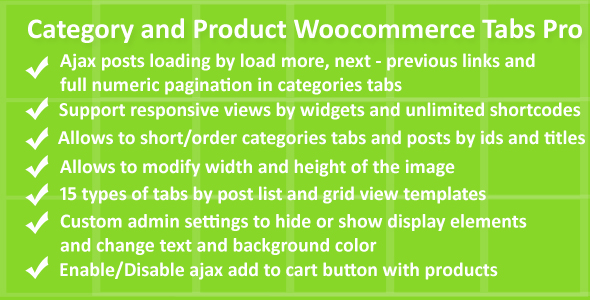 Category And Product Woocommerce Tabs Pro Preview Wordpress Plugin - Rating, Reviews, Demo & Download