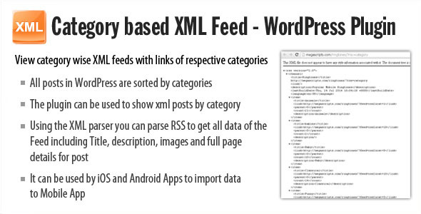 Category Based XML Feed – Plugin Preview - Rating, Reviews, Demo & Download