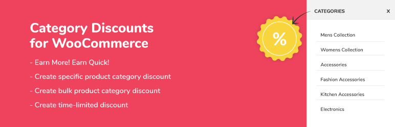 Category Discounts For WooCommerce Preview Wordpress Plugin - Rating, Reviews, Demo & Download