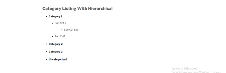 Category Listing Hierarchical Order Preview Wordpress Plugin - Rating, Reviews, Demo & Download