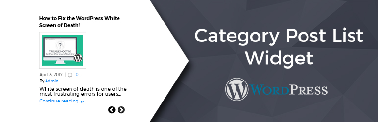 Category Post List Widget Preview Wordpress Plugin - Rating, Reviews, Demo & Download