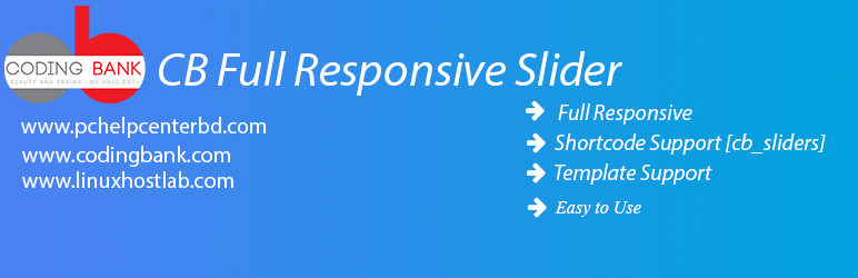 CB Full Responsive Slider Preview Wordpress Plugin - Rating, Reviews, Demo & Download