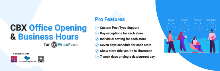CBX Office Opening & Business Hours Preview Wordpress Plugin - Rating, Reviews, Demo & Download