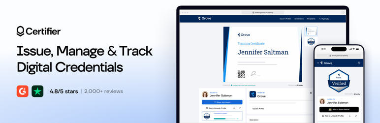 Certifier For LearnDash Preview Wordpress Plugin - Rating, Reviews, Demo & Download