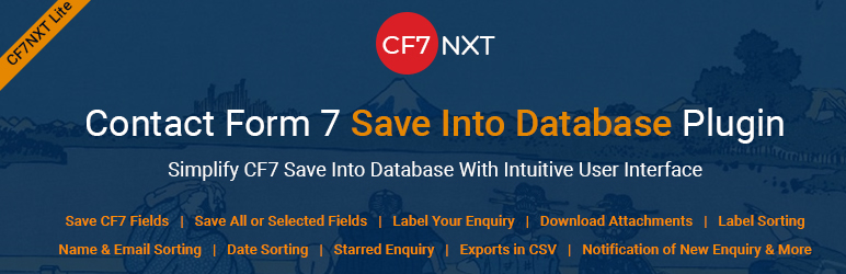 CF7NXT Lite – Contact Form 7 Save Into Database Plugin By Witoni Software Preview - Rating, Reviews, Demo & Download