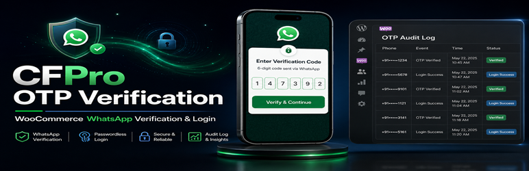 CFPro OTP Verification Preview Wordpress Plugin - Rating, Reviews, Demo & Download