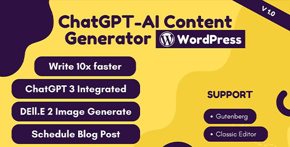 ChatGPT-AI Content Generator WordPress Preview - Rating, Reviews, Demo & Download