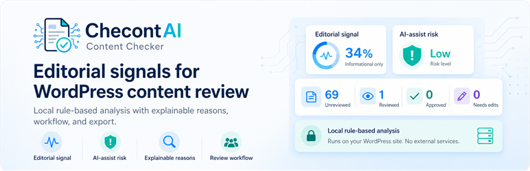 ChecontAI Content Checker Preview Wordpress Plugin - Rating, Reviews, Demo & Download