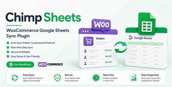 ChimpSheets – WooCommerce Google Sheets Two-Way Sync Plugin Preview - Rating, Reviews, Demo & Download