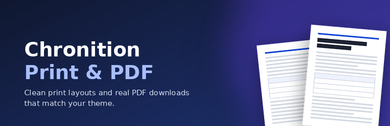 Chronition Print & PDF Preview Wordpress Plugin - Rating, Reviews, Demo & Download