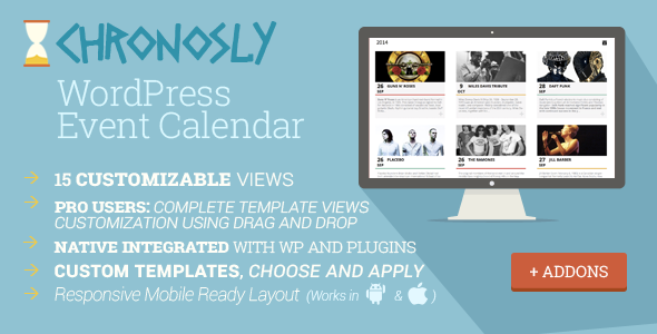Chronosly Event Calendar WordPress Plugin Preview - Rating, Reviews, Demo & Download