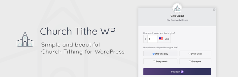 Church Tithe WP Preview Wordpress Plugin - Rating, Reviews, Demo & Download