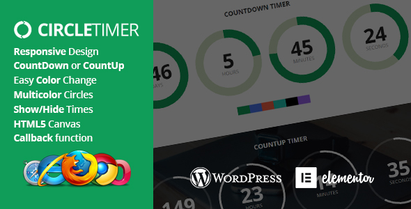 CircleTimer – Addon For Elementor Preview Wordpress Plugin - Rating, Reviews, Demo & Download