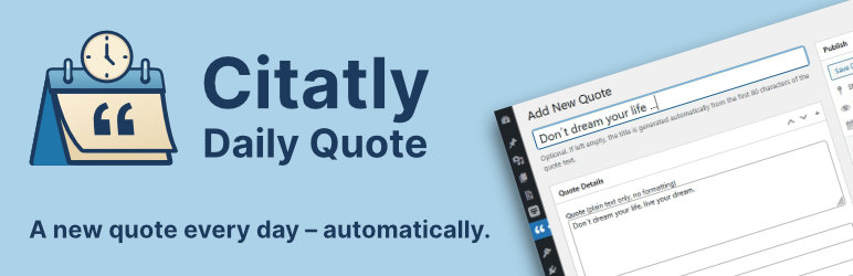 Citatly – Daily Quote Preview Wordpress Plugin - Rating, Reviews, Demo & Download