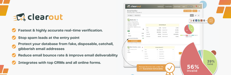 Clearout Email Validator – Real Time Email Validation On WordPress Forms Preview - Rating, Reviews, Demo & Download