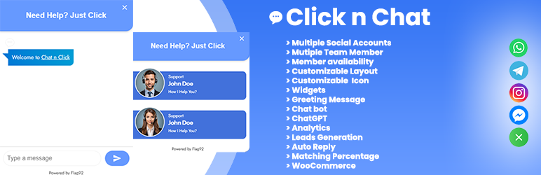 Click N Chat (Chat Widget Integration) Preview Wordpress Plugin - Rating, Reviews, Demo & Download