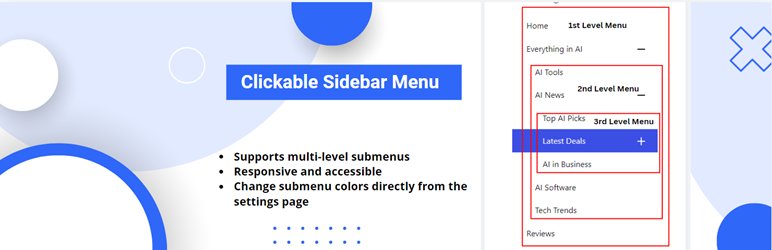 Clickable Sidebar Menu Preview Wordpress Plugin - Rating, Reviews, Demo & Download