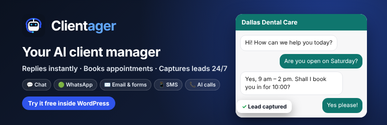 Clientager Preview Wordpress Plugin - Rating, Reviews, Demo & Download