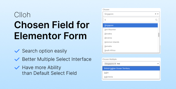 Clloh Chosen Field For Elementor Form Preview Wordpress Plugin - Rating, Reviews, Demo & Download
