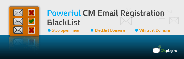 CM Email Registration Blacklist And Whitelist Preview Wordpress Plugin - Rating, Reviews, Demo & Download