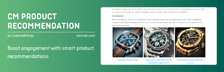 CM Product Recommendation Widget – Boost Engagement With Smart Product Recommendations Preview Wordpress Plugin - Rating, Reviews, Demo & Download