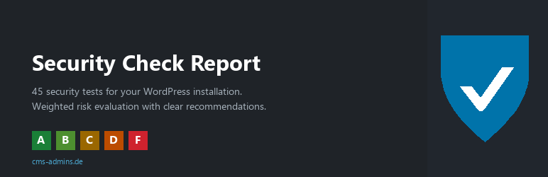 CMS ADMINS Security Check Report Preview Wordpress Plugin - Rating, Reviews, Demo & Download