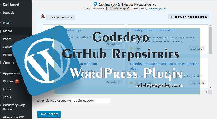 Codedeyo GitHub Repositories Preview Wordpress Plugin - Rating, Reviews, Demo & Download