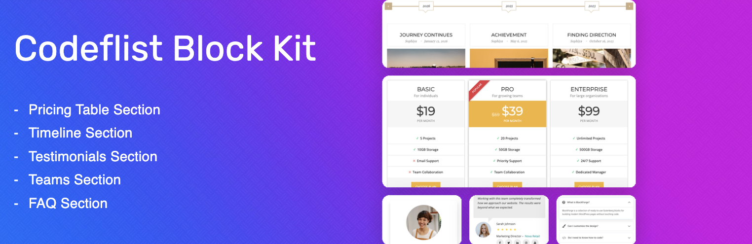 Codeflist Block Kit Preview Wordpress Plugin - Rating, Reviews, Demo & Download