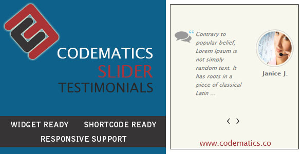 CodeMatics  Testimonial Slider Preview Wordpress Plugin - Rating, Reviews, Demo & Download