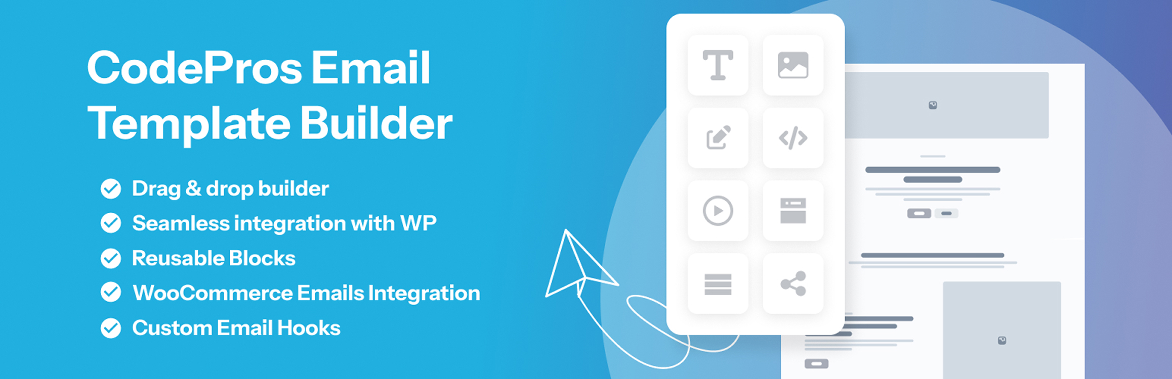 CodePros Email Template Builder Preview Wordpress Plugin - Rating, Reviews, Demo & Download
