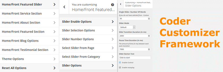 Coder Customizer Framework Preview Wordpress Plugin - Rating, Reviews, Demo & Download
