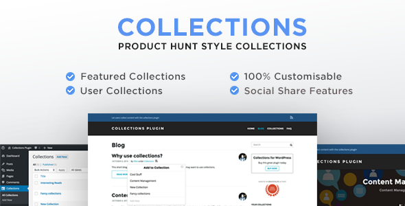 Collections For WordPress Plugin Preview - Rating, Reviews, Demo & Download