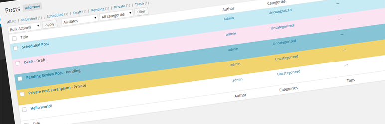 Colored Admin Post List Preview Wordpress Plugin - Rating, Reviews, Demo & Download