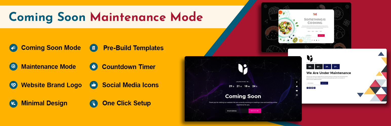 Coming Soon Maintenance Mode Preview Wordpress Plugin - Rating, Reviews, Demo & Download
