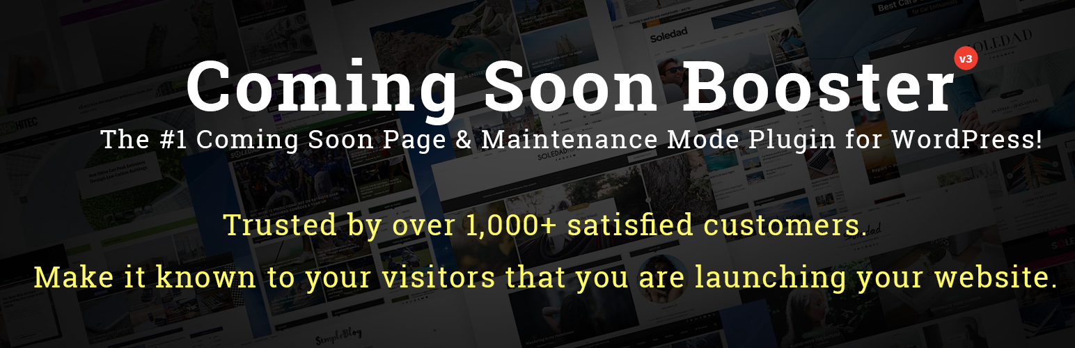 Coming Soon Pages Plugin for Wordpress – Coming Soon Booster Preview - Rating, Reviews, Demo & Download