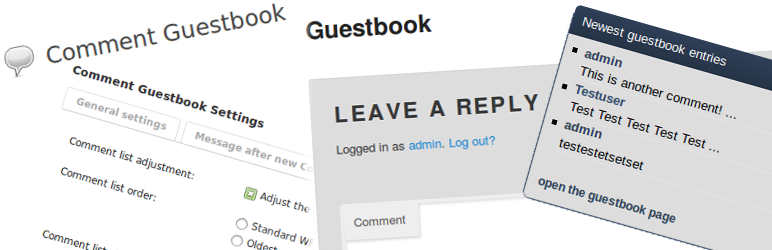 Comment Guestbook Preview Wordpress Plugin - Rating, Reviews, Demo & Download