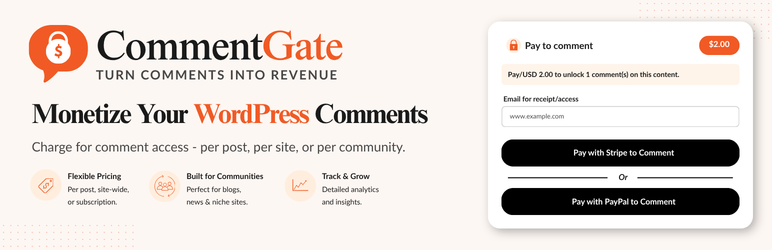 CommentGate Preview Wordpress Plugin - Rating, Reviews, Demo & Download