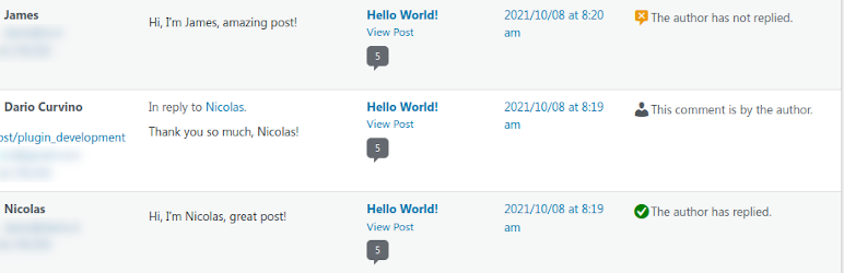 Comments Not Replied To Preview Wordpress Plugin - Rating, Reviews, Demo & Download