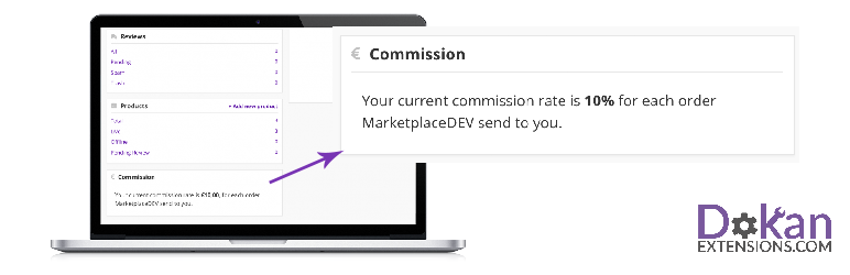 Commission Widget For Dokan Preview Wordpress Plugin - Rating, Reviews, Demo & Download