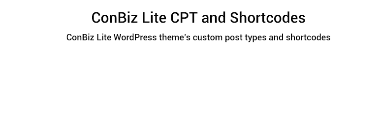 ConBiz Lite CPT And Shortcodes Preview Wordpress Plugin - Rating, Reviews, Demo & Download