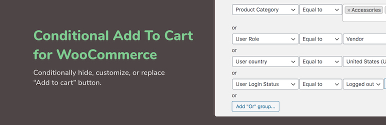 Conditional Add To Cart For WooCommerce Preview Wordpress Plugin - Rating, Reviews, Demo & Download