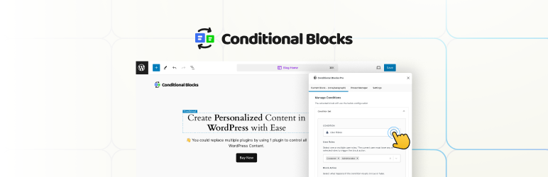 Conditional Blocks – Advanced Content Visibility Control For Full Site Editing Preview Wordpress Plugin - Rating, Reviews, Demo & Download